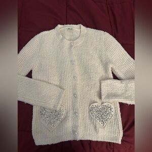 Katie Kime Cream Textured Cardigan